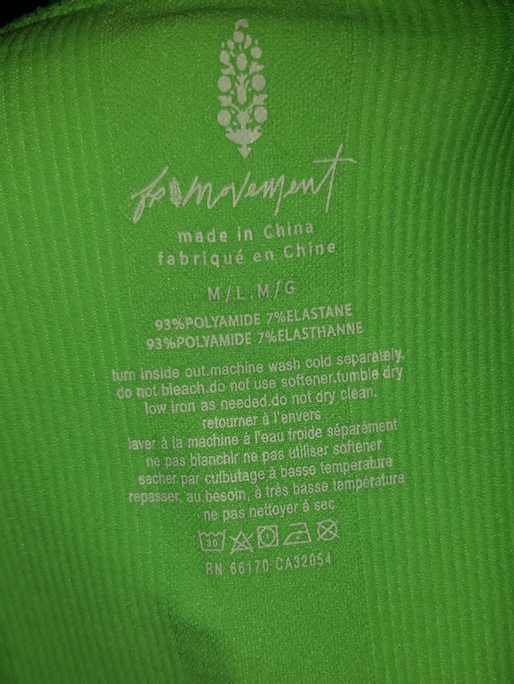NWT FREE PEOPLE Movement Lime Long Sleeve Top Women's M-L - Picture 11 of 11